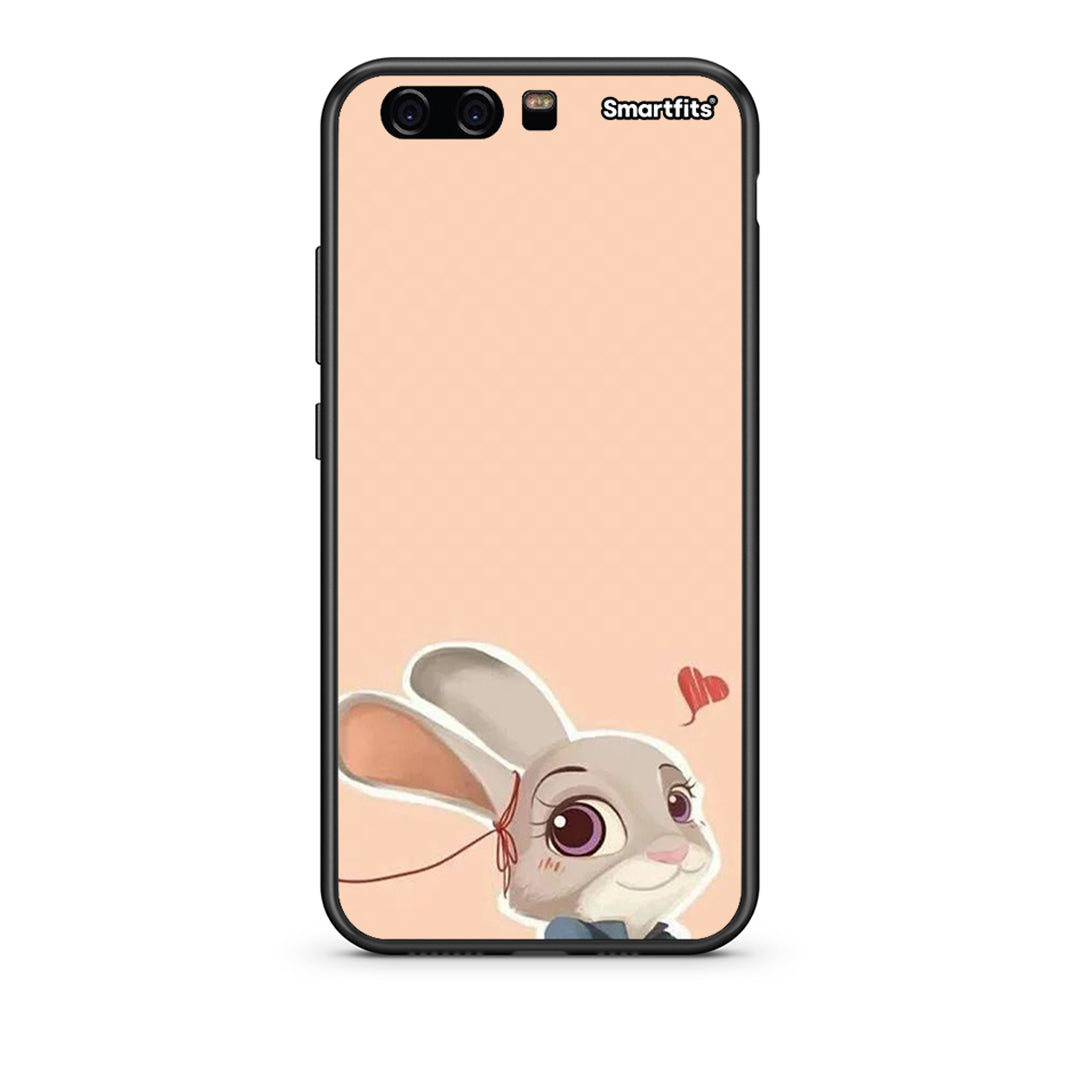 Huawei P10 Lite Nick Wilde And Judy Hopps Love 2 θήκη από τη Smartfits με σχέδιο στο πίσω μέρος και μαύρο περίβλημα | Smartphone case with colorful back and black bezels by Smartfits