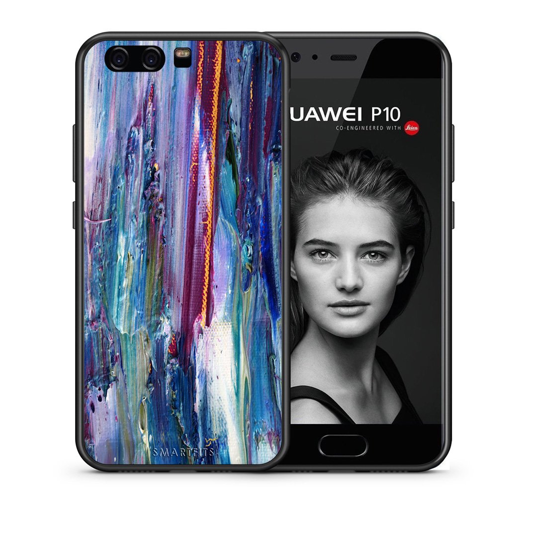 Θήκη Huawei P10 Winter Paint από τη Smartfits με σχέδιο στο πίσω μέρος και μαύρο περίβλημα | Huawei P10 Winter Paint case with colorful back and black bezels