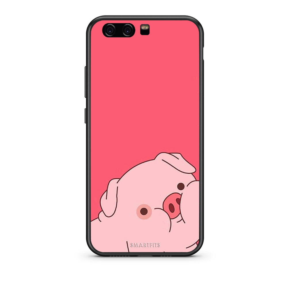 Huawei P10 Lite Pig Love 1 Θήκη Αγίου Βαλεντίνου από τη Smartfits με σχέδιο στο πίσω μέρος και μαύρο περίβλημα | Smartphone case with colorful back and black bezels by Smartfits
