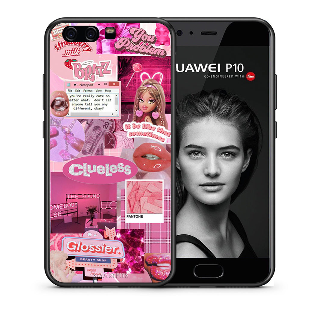 Θήκη Αγίου Βαλεντίνου Huawei P10 Lite Pink Love από τη Smartfits με σχέδιο στο πίσω μέρος και μαύρο περίβλημα | Huawei P10 Lite Pink Love case with colorful back and black bezels