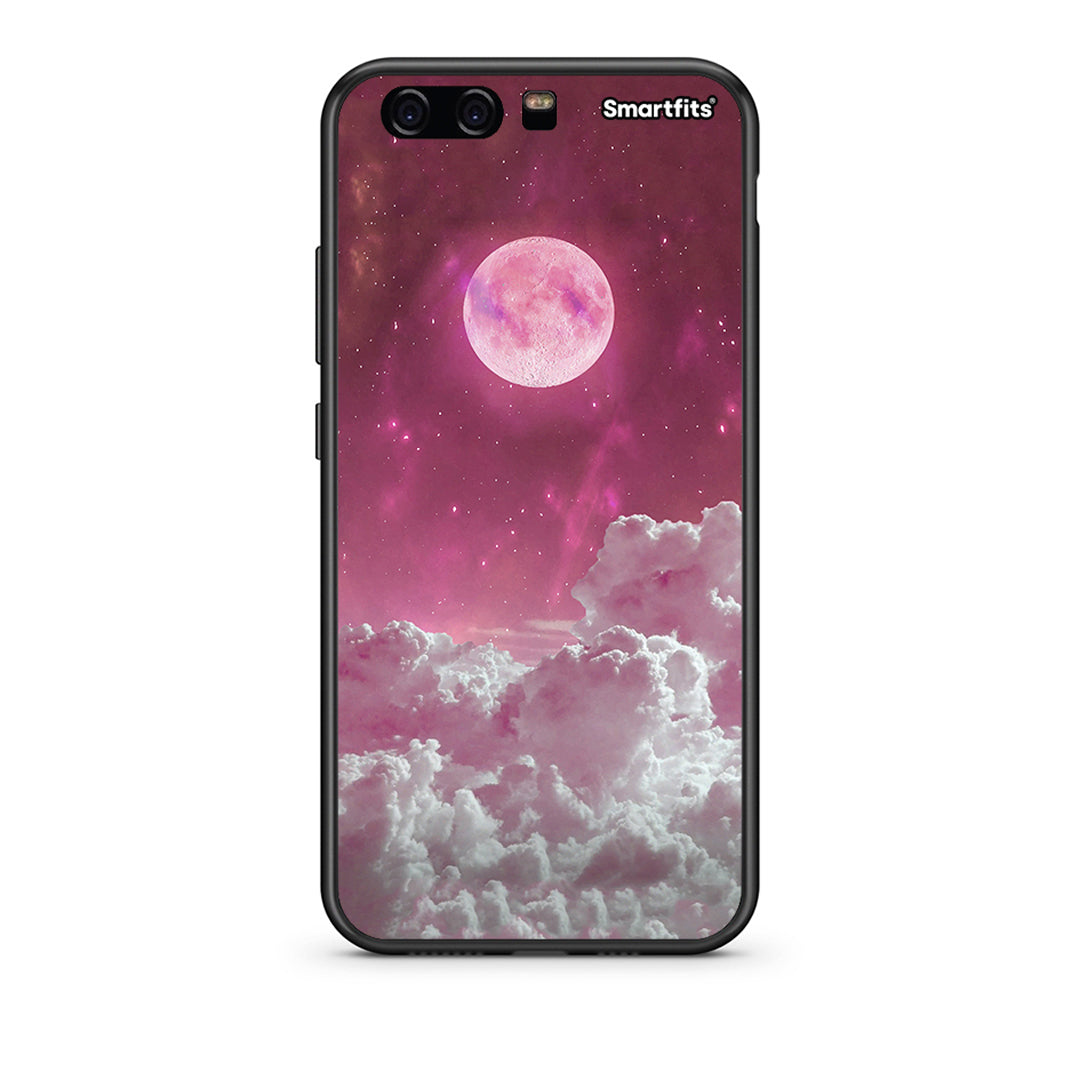 huawei p10 Pink Moon Θήκη από τη Smartfits με σχέδιο στο πίσω μέρος και μαύρο περίβλημα | Smartphone case with colorful back and black bezels by Smartfits