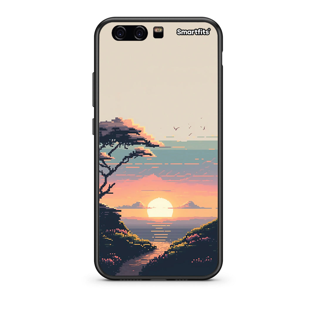 huawei p10 Pixel Sunset Θήκη από τη Smartfits με σχέδιο στο πίσω μέρος και μαύρο περίβλημα | Smartphone case with colorful back and black bezels by Smartfits