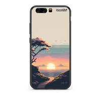 Thumbnail for huawei p10 Pixel Sunset Θήκη από τη Smartfits με σχέδιο στο πίσω μέρος και μαύρο περίβλημα | Smartphone case with colorful back and black bezels by Smartfits