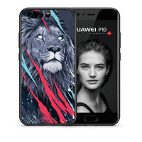 Thumbnail for Θήκη Huawei P10 Lion Designer PopArt από τη Smartfits με σχέδιο στο πίσω μέρος και μαύρο περίβλημα | Huawei P10 Lion Designer PopArt case with colorful back and black bezels