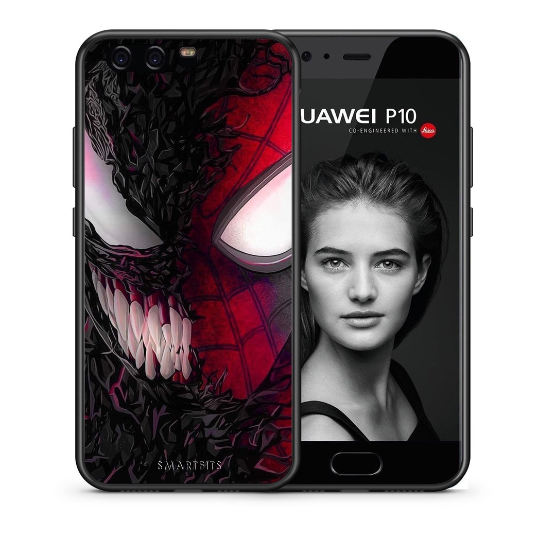 Θήκη Huawei P10 Lite SpiderVenom PopArt από τη Smartfits με σχέδιο στο πίσω μέρος και μαύρο περίβλημα | Huawei P10 Lite SpiderVenom PopArt case with colorful back and black bezels