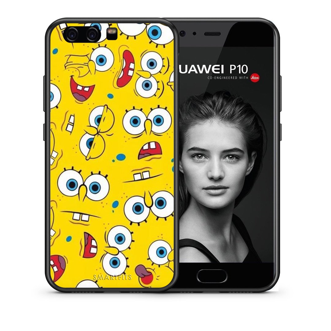 Θήκη Huawei P10 Sponge PopArt από τη Smartfits με σχέδιο στο πίσω μέρος και μαύρο περίβλημα | Huawei P10 Sponge PopArt case with colorful back and black bezels