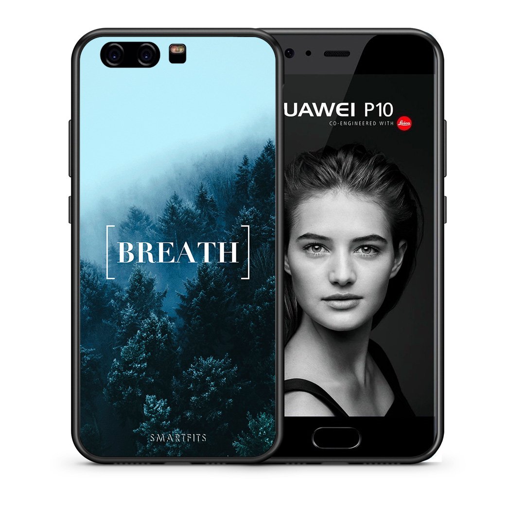 Θήκη Huawei P10 Breath Quote από τη Smartfits με σχέδιο στο πίσω μέρος και μαύρο περίβλημα | Huawei P10 Breath Quote case with colorful back and black bezels