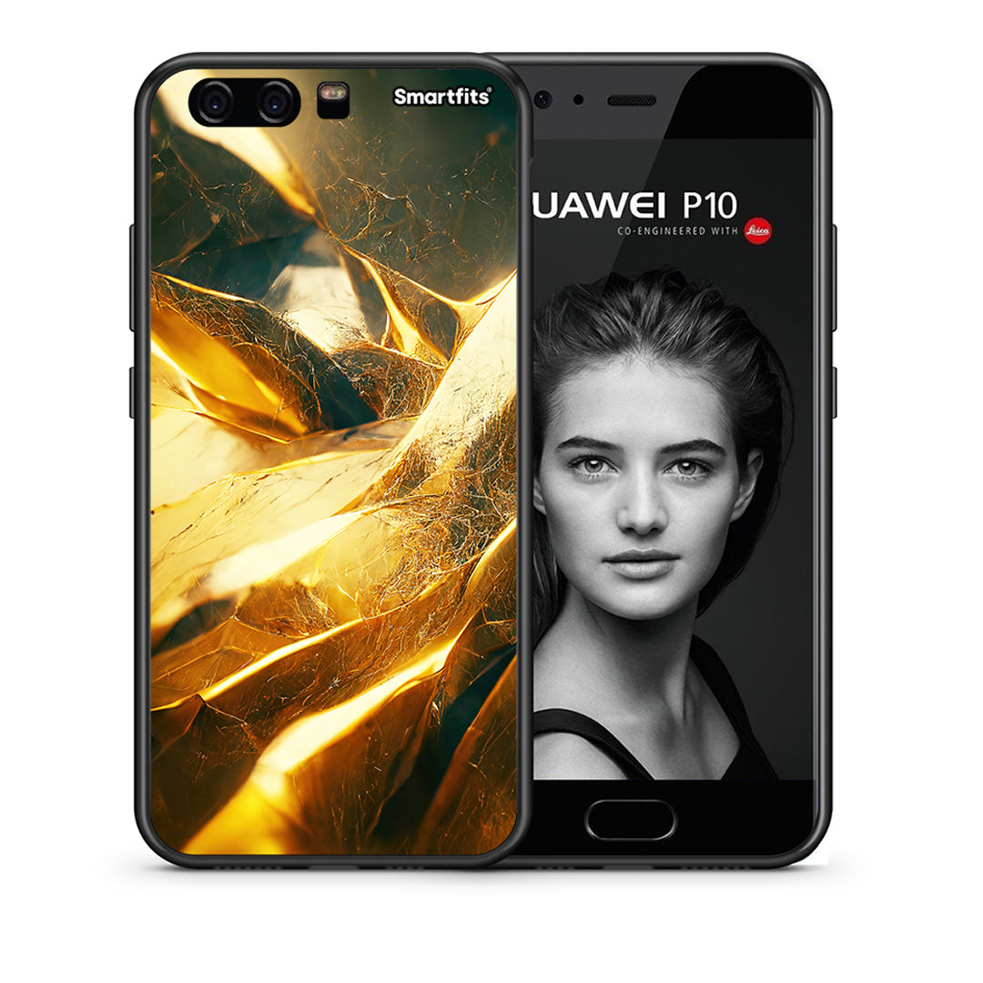 Θήκη Huawei P10 Real Gold από τη Smartfits με σχέδιο στο πίσω μέρος και μαύρο περίβλημα | Huawei P10 Real Gold case with colorful back and black bezels