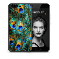 Thumbnail for Θήκη Huawei P10 Real Peacock Feathers από τη Smartfits με σχέδιο στο πίσω μέρος και μαύρο περίβλημα | Huawei P10 Real Peacock Feathers case with colorful back and black bezels