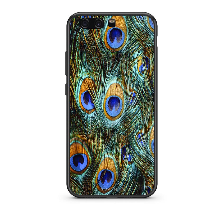 huawei p10 Real Peacock Feathers θήκη από τη Smartfits με σχέδιο στο πίσω μέρος και μαύρο περίβλημα | Smartphone case with colorful back and black bezels by Smartfits