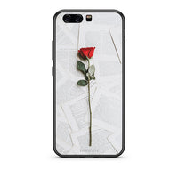 Thumbnail for huawei p10 Red Rose θήκη από τη Smartfits με σχέδιο στο πίσω μέρος και μαύρο περίβλημα | Smartphone case with colorful back and black bezels by Smartfits