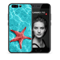 Thumbnail for Θήκη Huawei P10 Red Starfish από τη Smartfits με σχέδιο στο πίσω μέρος και μαύρο περίβλημα | Huawei P10 Red Starfish case with colorful back and black bezels