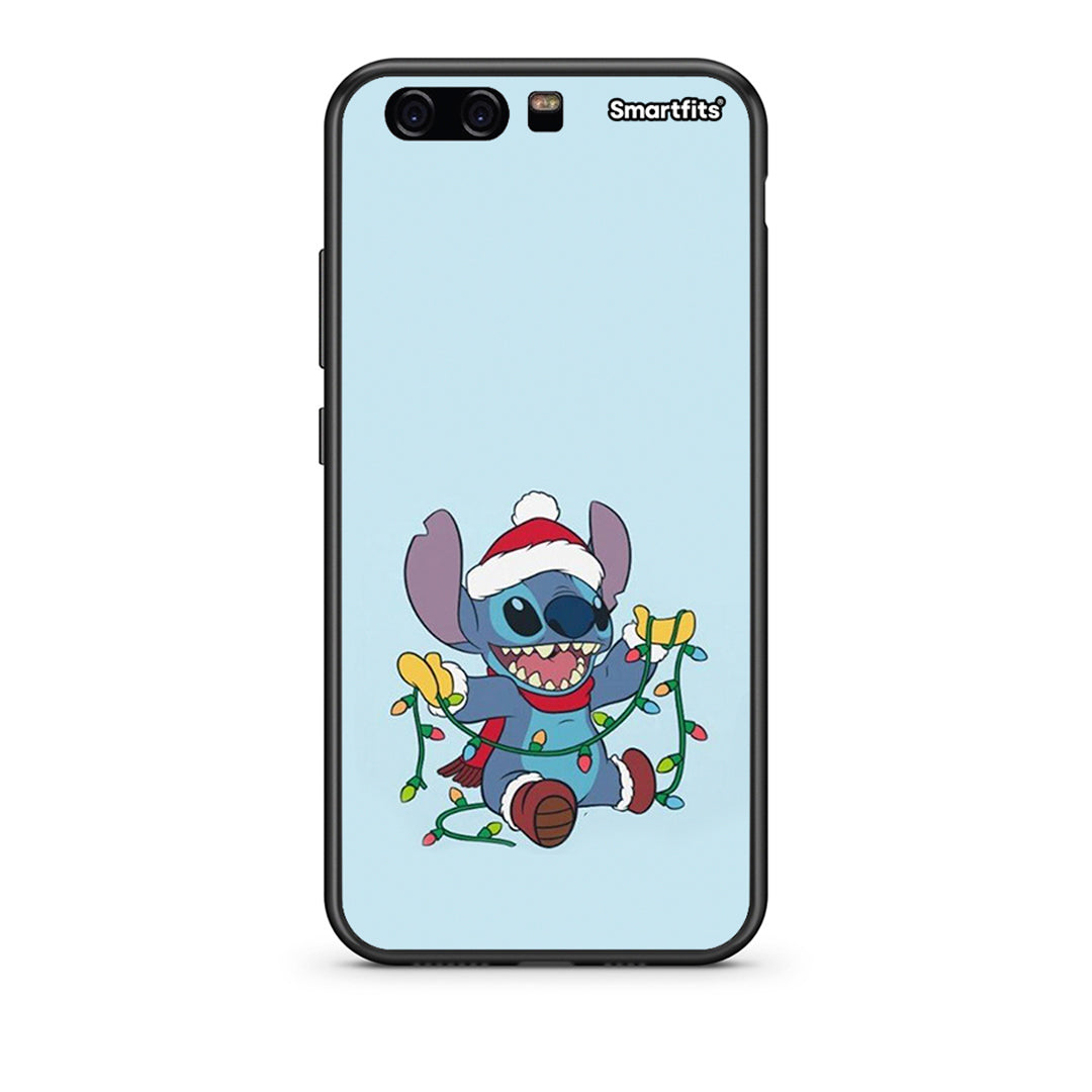 huawei p10 Santa Stich θήκη από τη Smartfits με σχέδιο στο πίσω μέρος και μαύρο περίβλημα | Smartphone case with colorful back and black bezels by Smartfits