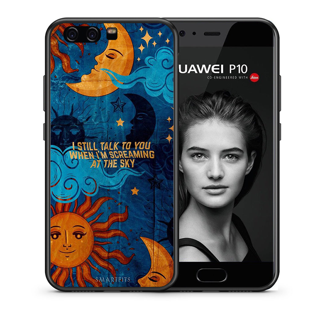 Θήκη Huawei P10 Screaming Sky από τη Smartfits με σχέδιο στο πίσω μέρος και μαύρο περίβλημα | Huawei P10 Screaming Sky case with colorful back and black bezels