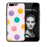 Thumbnail for Θήκη Huawei P10 Smiley Faces από τη Smartfits με σχέδιο στο πίσω μέρος και μαύρο περίβλημα | Huawei P10 Smiley Faces case with colorful back and black bezels