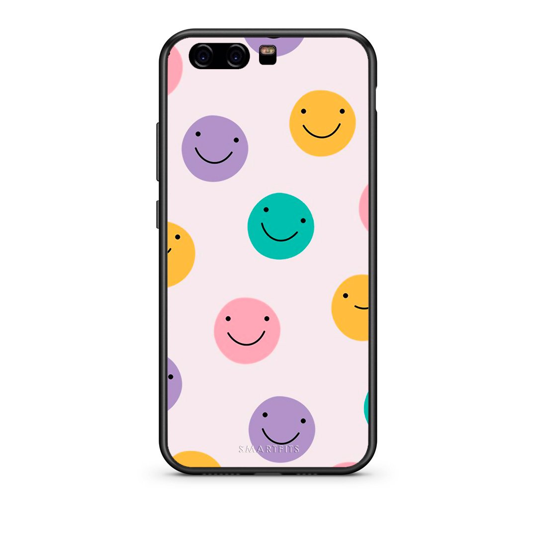 huawei p10 Smiley Faces θήκη από τη Smartfits με σχέδιο στο πίσω μέρος και μαύρο περίβλημα | Smartphone case with colorful back and black bezels by Smartfits
