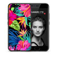 Thumbnail for Θήκη Huawei P10 Tropical Flowers από τη Smartfits με σχέδιο στο πίσω μέρος και μαύρο περίβλημα | Huawei P10 Tropical Flowers case with colorful back and black bezels