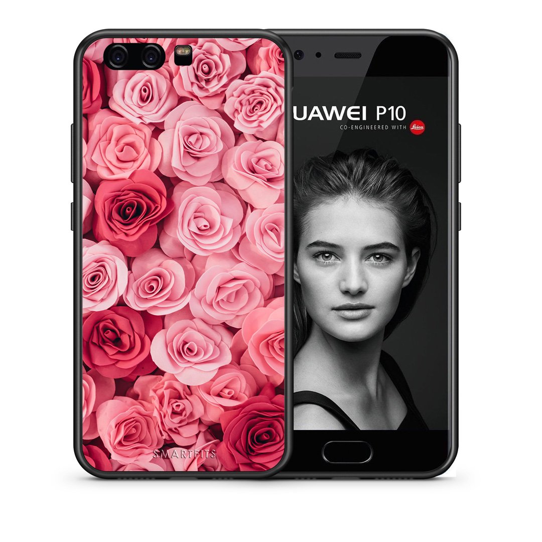 Θήκη Huawei P10 Lite RoseGarden Valentine από τη Smartfits με σχέδιο στο πίσω μέρος και μαύρο περίβλημα | Huawei P10 Lite RoseGarden Valentine case with colorful back and black bezels