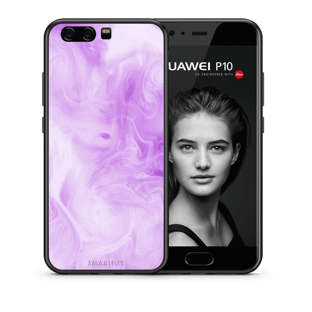 Θήκη Huawei P10 Lavender Watercolor από τη Smartfits με σχέδιο στο πίσω μέρος και μαύρο περίβλημα | Huawei P10 Lavender Watercolor case with colorful back and black bezels