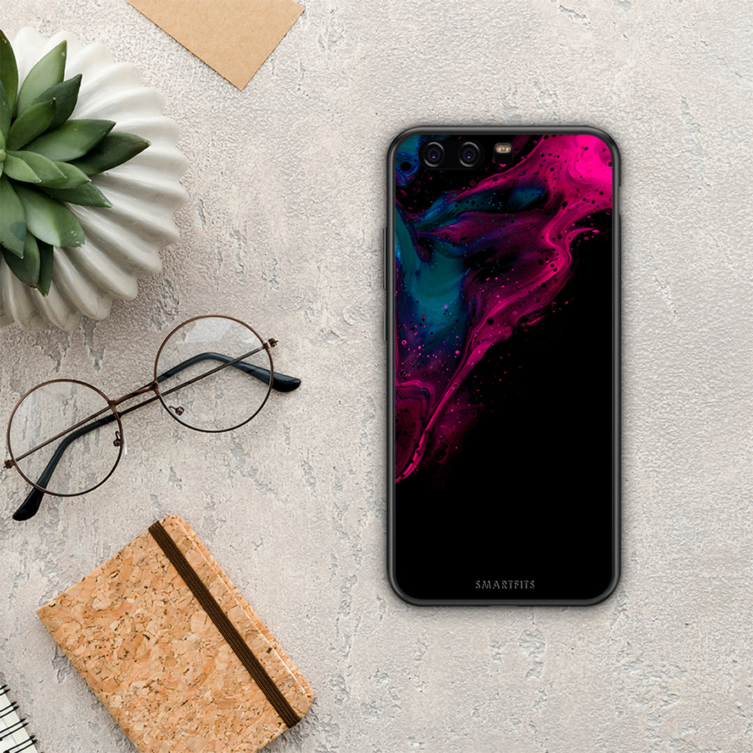 Watercolor Pink Black - Huawei P10 case