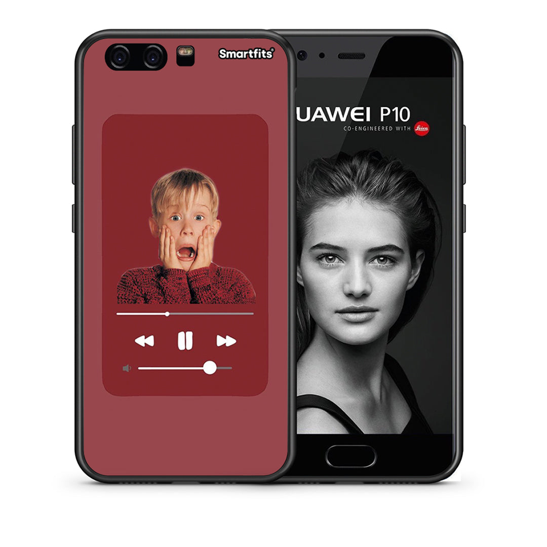 Θήκη Huawei P10 Xmas Alone Music από τη Smartfits με σχέδιο στο πίσω μέρος και μαύρο περίβλημα | Huawei P10 Xmas Alone Music case with colorful back and black bezels