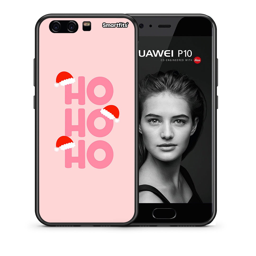 Θήκη Huawei P10 Xmas Ho Ho Ho από τη Smartfits με σχέδιο στο πίσω μέρος και μαύρο περίβλημα | Huawei P10 Xmas Ho Ho Ho case with colorful back and black bezels