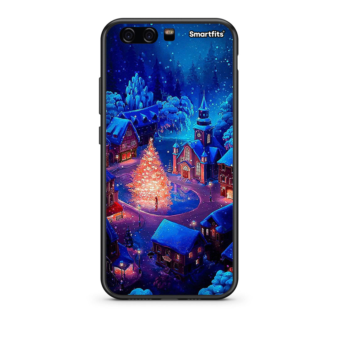 huawei p10 Xmas Village θήκη από τη Smartfits με σχέδιο στο πίσω μέρος και μαύρο περίβλημα | Smartphone case with colorful back and black bezels by Smartfits