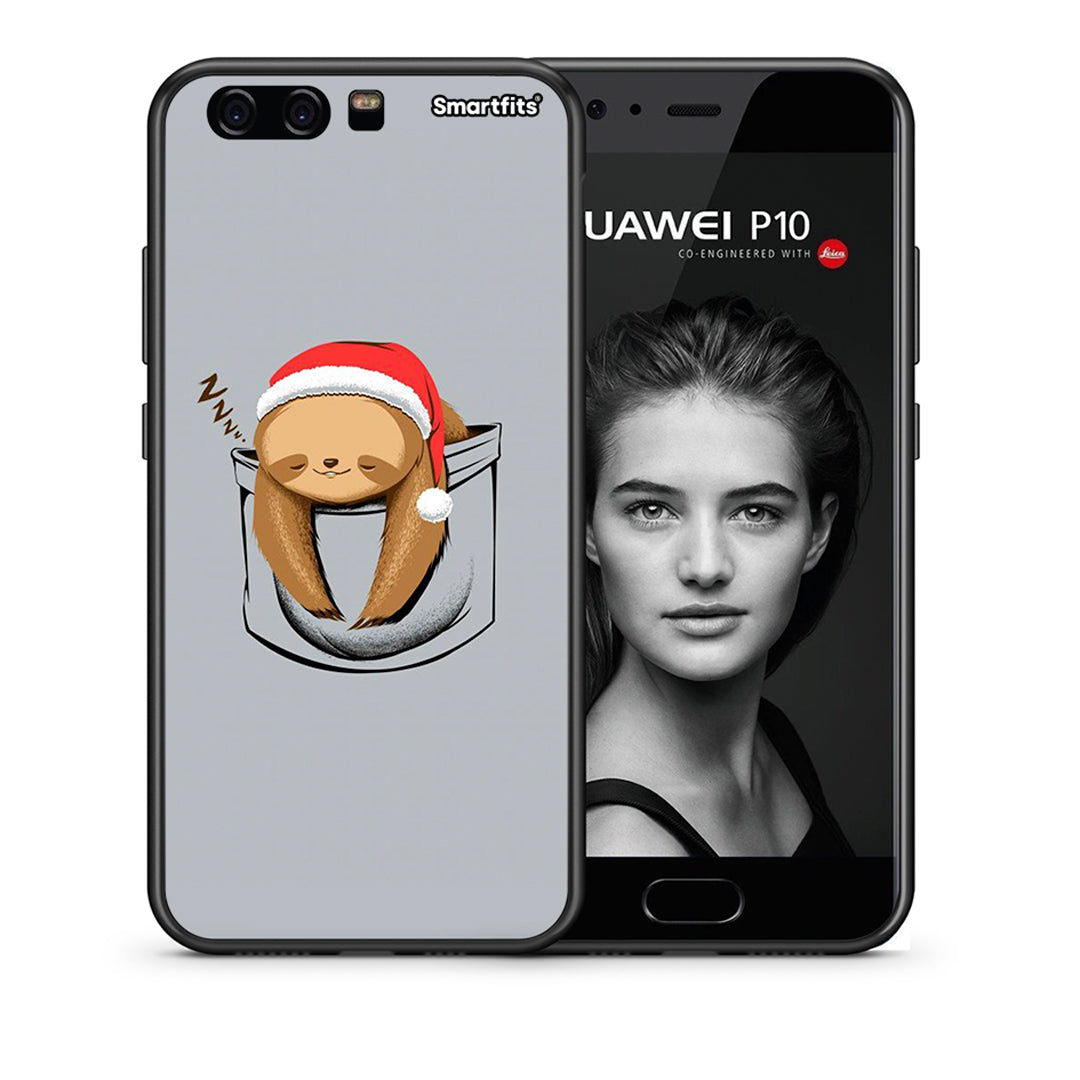 Θήκη Huawei P10 Xmas Zzzz από τη Smartfits με σχέδιο στο πίσω μέρος και μαύρο περίβλημα | Huawei P10 Xmas Zzzz case with colorful back and black bezels