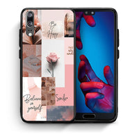 Thumbnail for Θήκη Huawei P20 Aesthetic Collage από τη Smartfits με σχέδιο στο πίσω μέρος και μαύρο περίβλημα | Huawei P20 Aesthetic Collage case with colorful back and black bezels