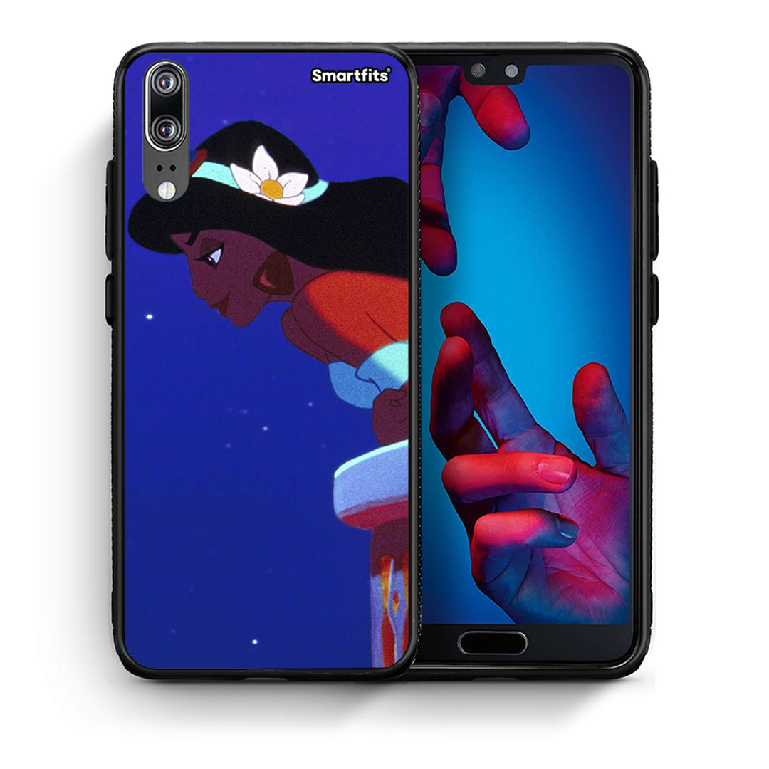 Θήκη Huawei P20 Alladin And Jasmine Love 2 από τη Smartfits με σχέδιο στο πίσω μέρος και μαύρο περίβλημα | Huawei P20 Alladin And Jasmine Love 2 case with colorful back and black bezels