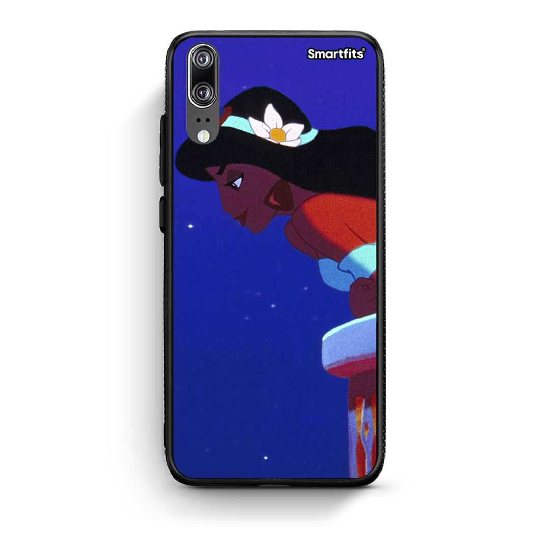 Huawei P20 Alladin And Jasmine Love 2 θήκη από τη Smartfits με σχέδιο στο πίσω μέρος και μαύρο περίβλημα | Smartphone case with colorful back and black bezels by Smartfits
