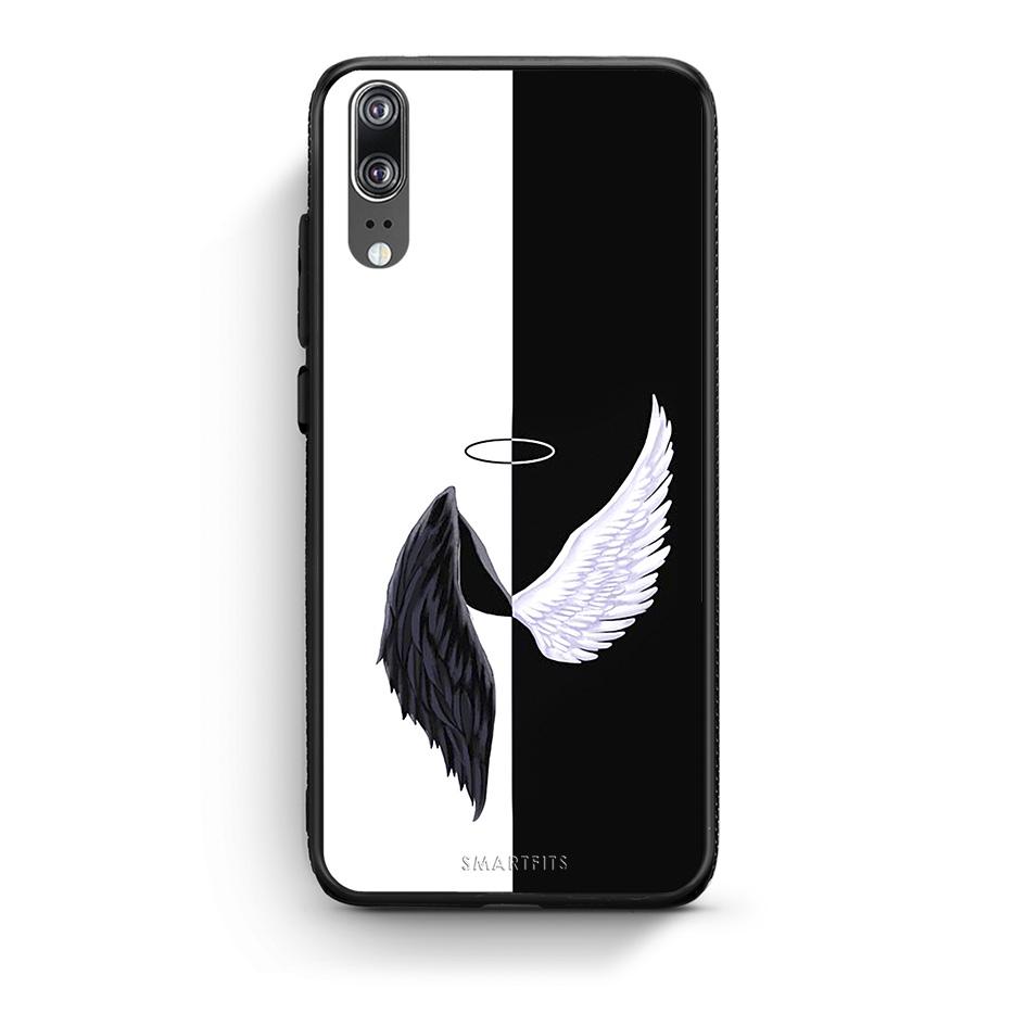 Huawei P20 Angels Demons θήκη από τη Smartfits με σχέδιο στο πίσω μέρος και μαύρο περίβλημα | Smartphone case with colorful back and black bezels by Smartfits