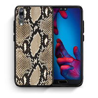 Thumbnail for Θήκη Huawei P20 Fashion Snake Animal από τη Smartfits με σχέδιο στο πίσω μέρος και μαύρο περίβλημα | Huawei P20 Fashion Snake Animal case with colorful back and black bezels