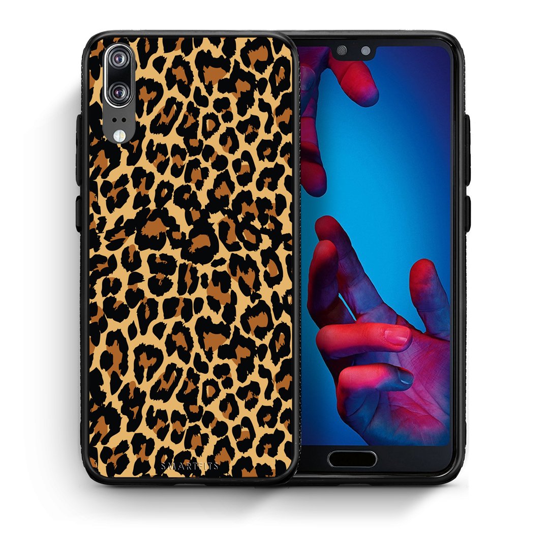 Θήκη Huawei P20 Leopard Animal από τη Smartfits με σχέδιο στο πίσω μέρος και μαύρο περίβλημα | Huawei P20 Leopard Animal case with colorful back and black bezels