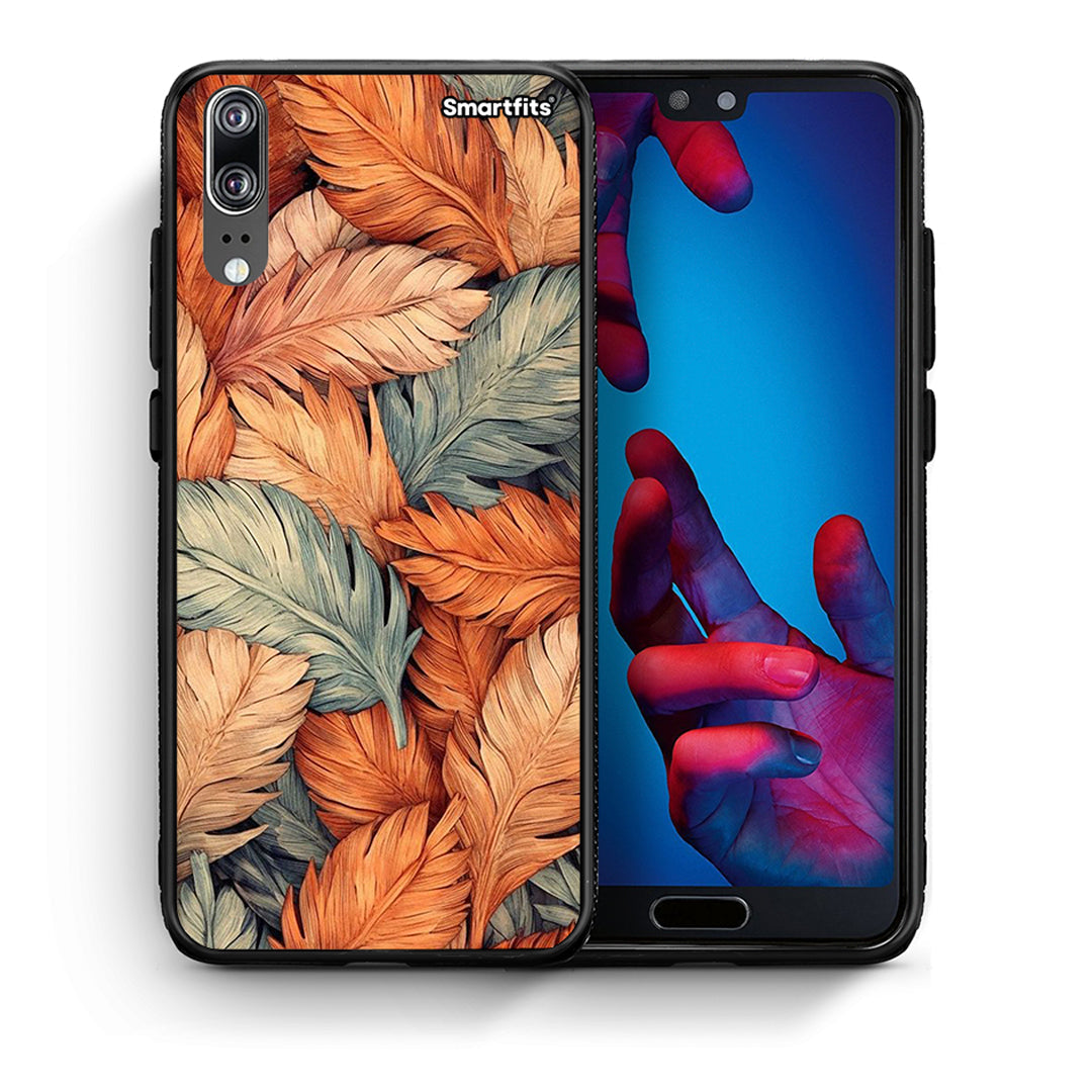 Θήκη Huawei P20 Autumn Leaves από τη Smartfits με σχέδιο στο πίσω μέρος και μαύρο περίβλημα | Huawei P20 Autumn Leaves case with colorful back and black bezels