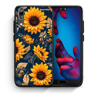 Thumbnail for Θήκη Huawei P20 Autumn Sunflowers από τη Smartfits με σχέδιο στο πίσω μέρος και μαύρο περίβλημα | Huawei P20 Autumn Sunflowers case with colorful back and black bezels