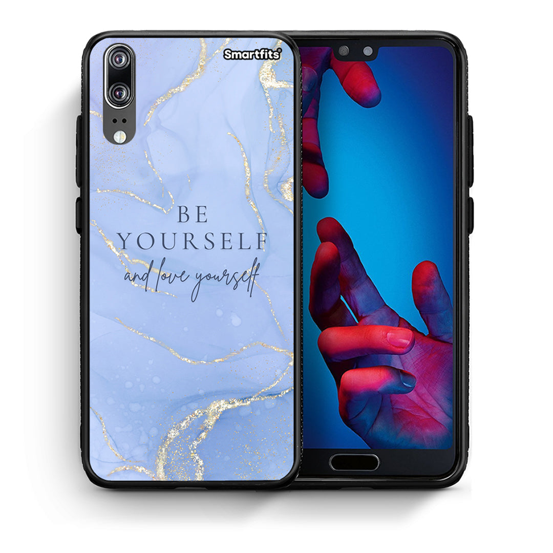 Θήκη Huawei P20 Be Yourself από τη Smartfits με σχέδιο στο πίσω μέρος και μαύρο περίβλημα | Huawei P20 Be Yourself case with colorful back and black bezels