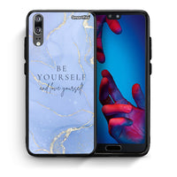 Thumbnail for Θήκη Huawei P20 Be Yourself από τη Smartfits με σχέδιο στο πίσω μέρος και μαύρο περίβλημα | Huawei P20 Be Yourself case with colorful back and black bezels