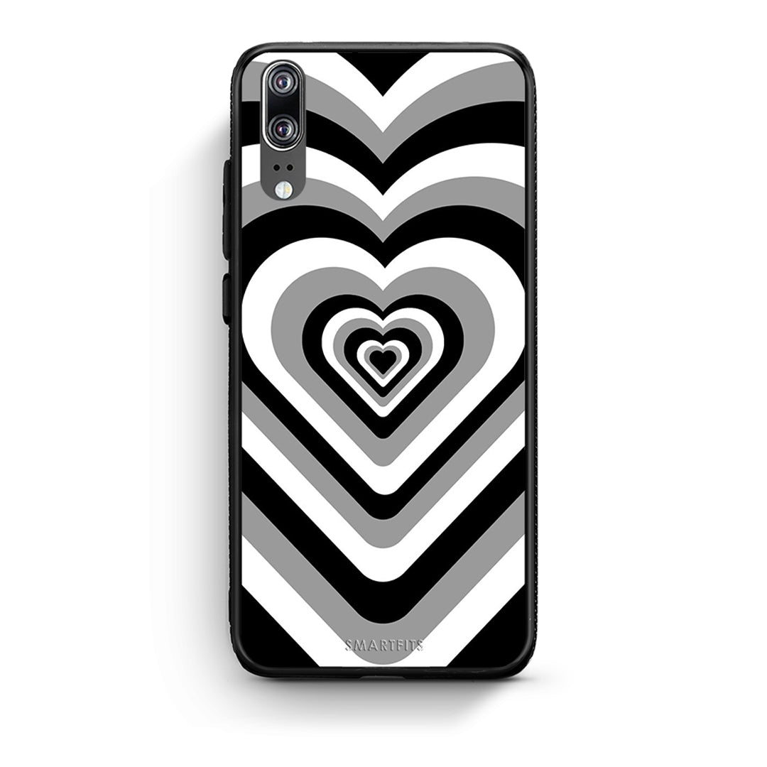 Huawei P20 Black Hearts θήκη από τη Smartfits με σχέδιο στο πίσω μέρος και μαύρο περίβλημα | Smartphone case with colorful back and black bezels by Smartfits