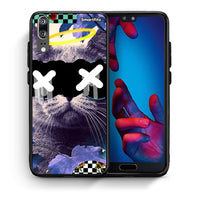 Thumbnail for Θήκη Huawei P20 Cat Collage από τη Smartfits με σχέδιο στο πίσω μέρος και μαύρο περίβλημα | Huawei P20 Cat Collage case with colorful back and black bezels