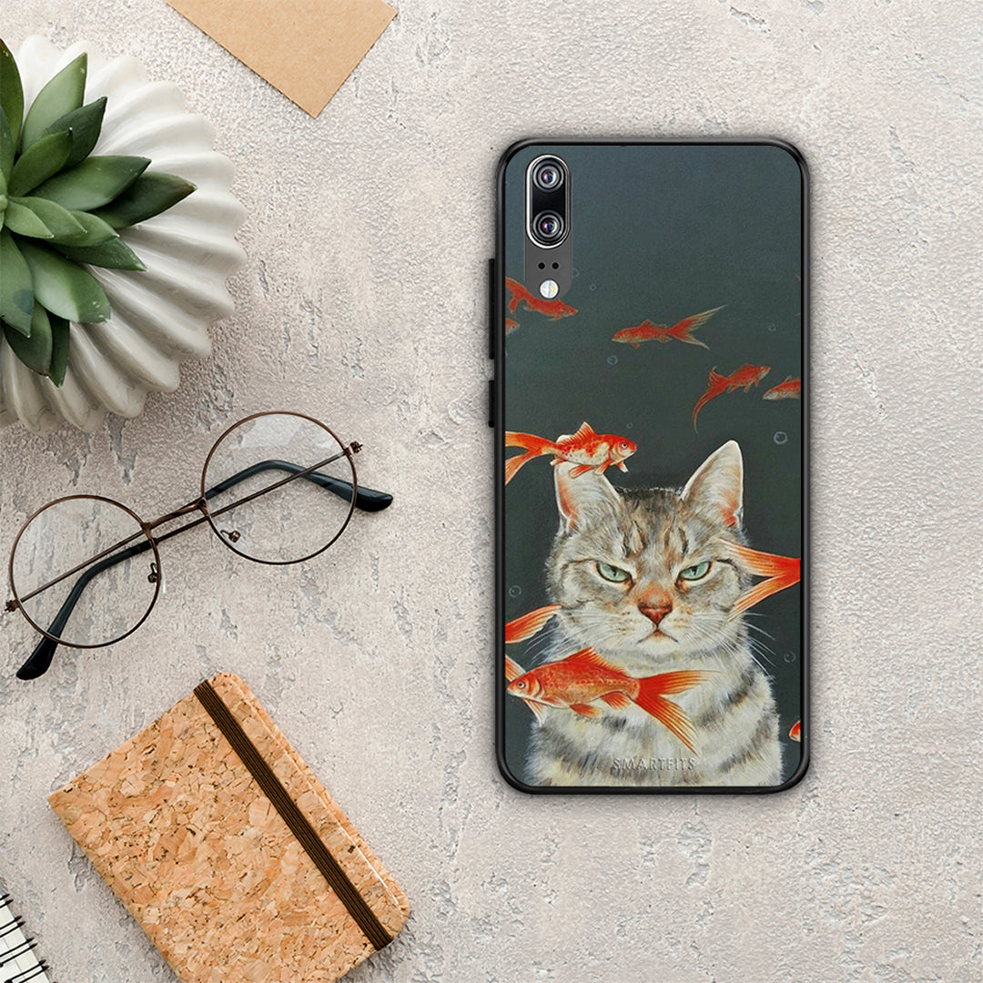 Cat Goldfish - Huawei P20 case