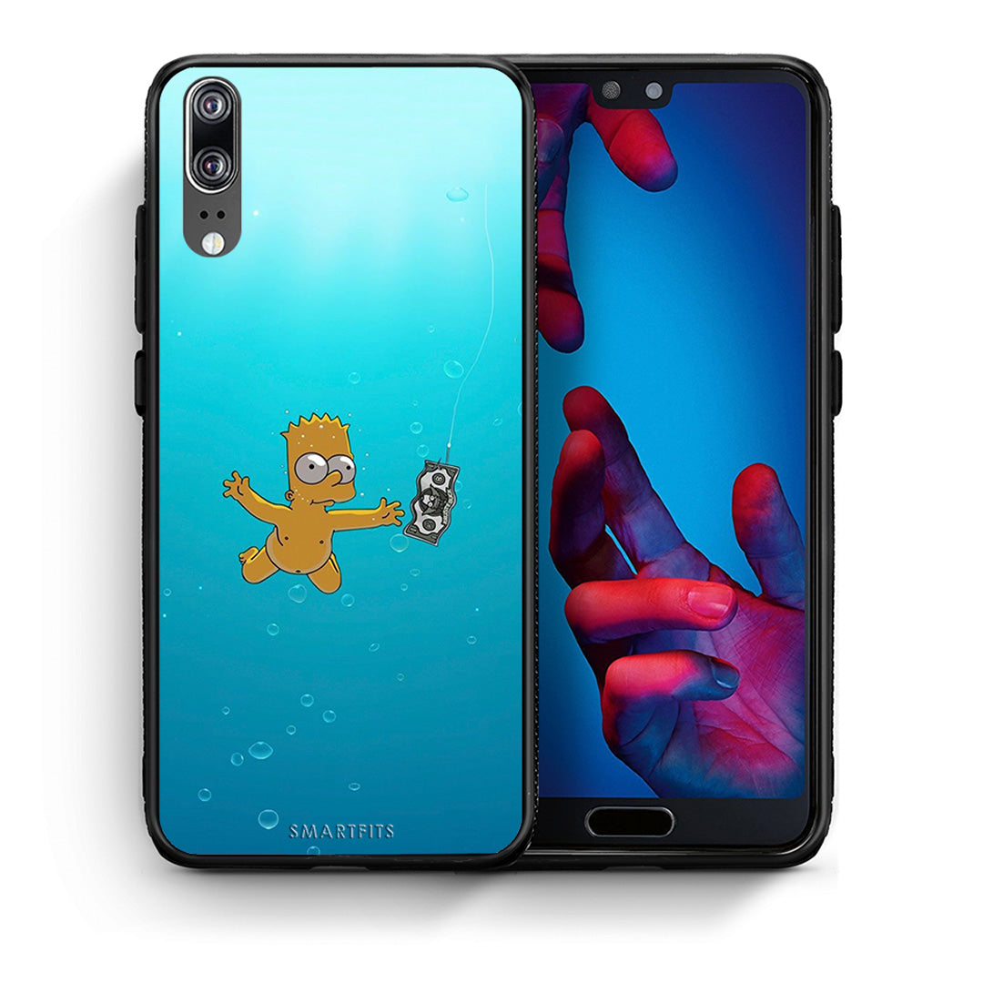 Θήκη Huawei P20 Chasing Money από τη Smartfits με σχέδιο στο πίσω μέρος και μαύρο περίβλημα | Huawei P20 Chasing Money case with colorful back and black bezels