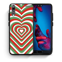 Thumbnail for Θήκη Huawei P20 Christmas Hearts από τη Smartfits με σχέδιο στο πίσω μέρος και μαύρο περίβλημα | Huawei P20 Christmas Hearts case with colorful back and black bezels