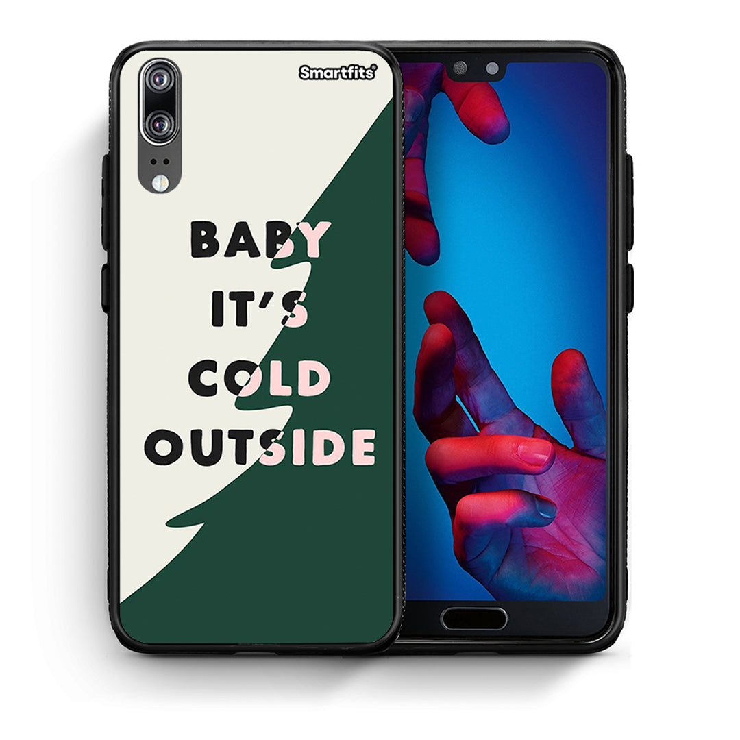 Θήκη Huawei P20 Cold Outside από τη Smartfits με σχέδιο στο πίσω μέρος και μαύρο περίβλημα | Huawei P20 Cold Outside case with colorful back and black bezels