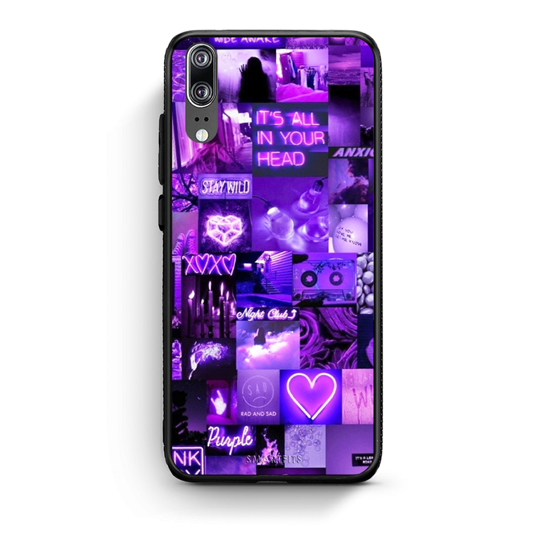 Huawei P20 Collage Stay Wild Θήκη Αγίου Βαλεντίνου από τη Smartfits με σχέδιο στο πίσω μέρος και μαύρο περίβλημα | Smartphone case with colorful back and black bezels by Smartfits
