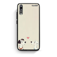 Thumbnail for Huawei P20 Dalmatians Love θήκη από τη Smartfits με σχέδιο στο πίσω μέρος και μαύρο περίβλημα | Smartphone case with colorful back and black bezels by Smartfits