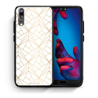 Thumbnail for Θήκη Huawei P20 Luxury White Geometric από τη Smartfits με σχέδιο στο πίσω μέρος και μαύρο περίβλημα | Huawei P20 Luxury White Geometric case with colorful back and black bezels