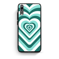 Thumbnail for Huawei P20 Green Hearts θήκη από τη Smartfits με σχέδιο στο πίσω μέρος και μαύρο περίβλημα | Smartphone case with colorful back and black bezels by Smartfits