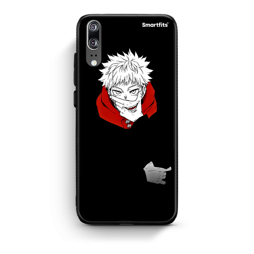 Huawei P20 Itadori Anime θήκη από τη Smartfits με σχέδιο στο πίσω μέρος και μαύρο περίβλημα | Smartphone case with colorful back and black bezels by Smartfits