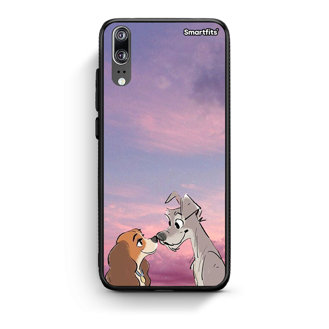 Huawei P20 Lady And Tramp θήκη από τη Smartfits με σχέδιο στο πίσω μέρος και μαύρο περίβλημα | Smartphone case with colorful back and black bezels by Smartfits